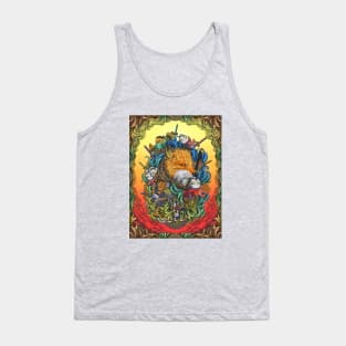 Fox Head Engraving Surrealism Artwork Tank Top